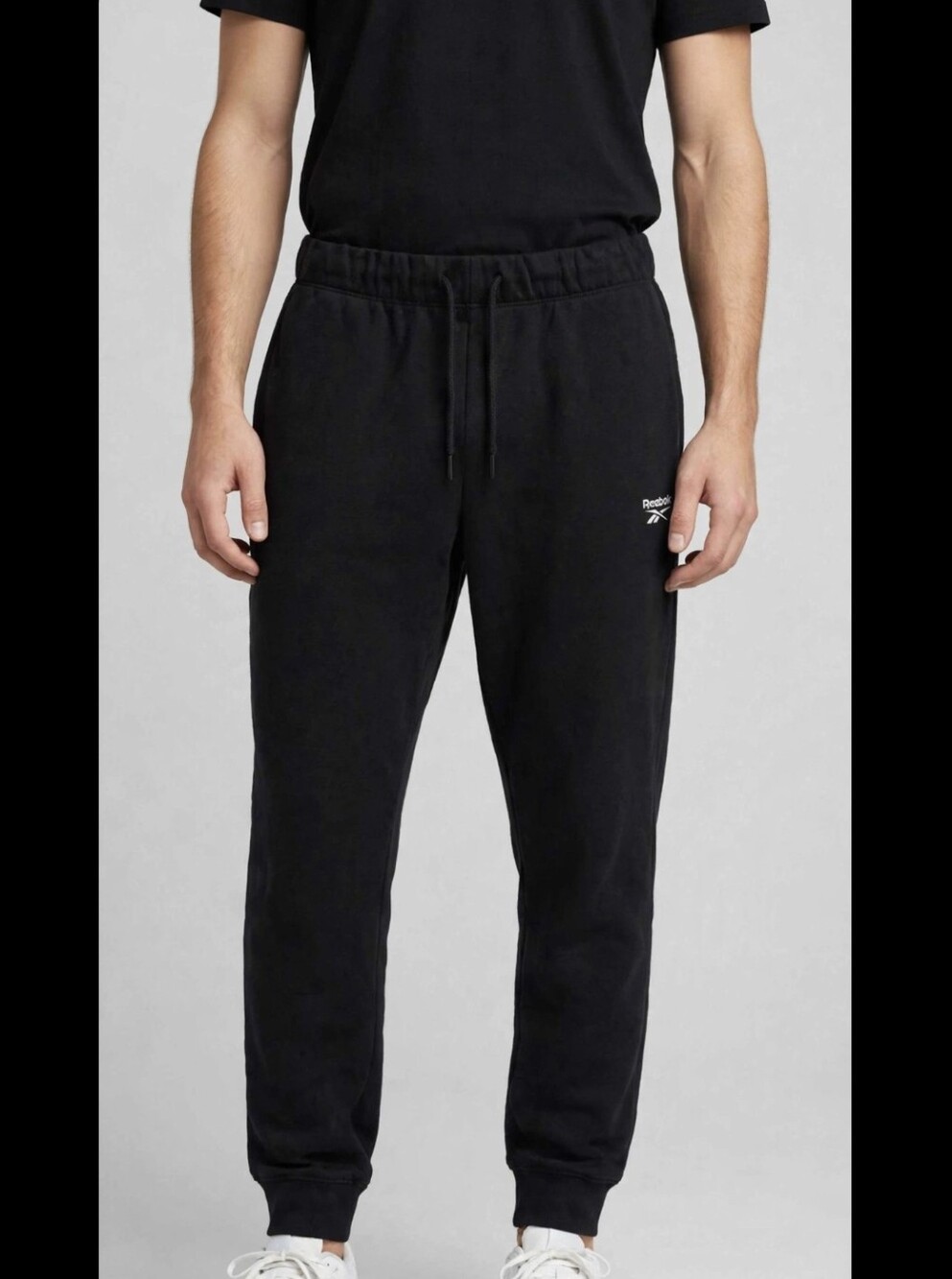 Reebok Men’s Black Drawstring Jogger Pants